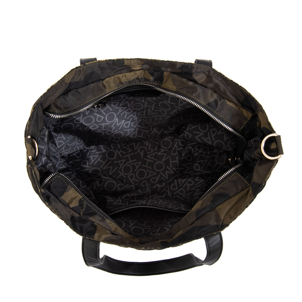 Cartera Dos Asas Juliet Nylon Verde Oscuro