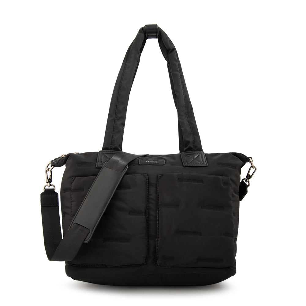 Cartera Dos Asas Porta Laptop Hana Nylon Negro