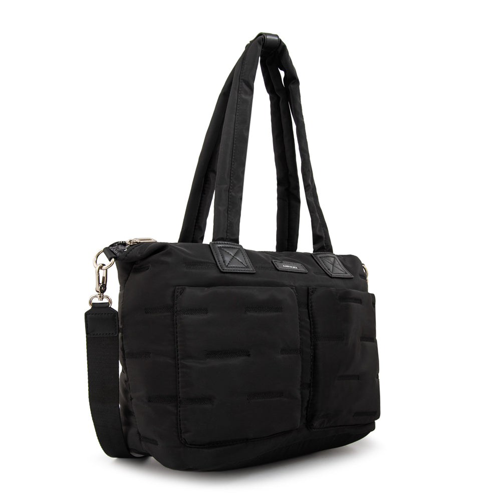 Cartera Dos Asas Porta Laptop Hana Nylon Negro