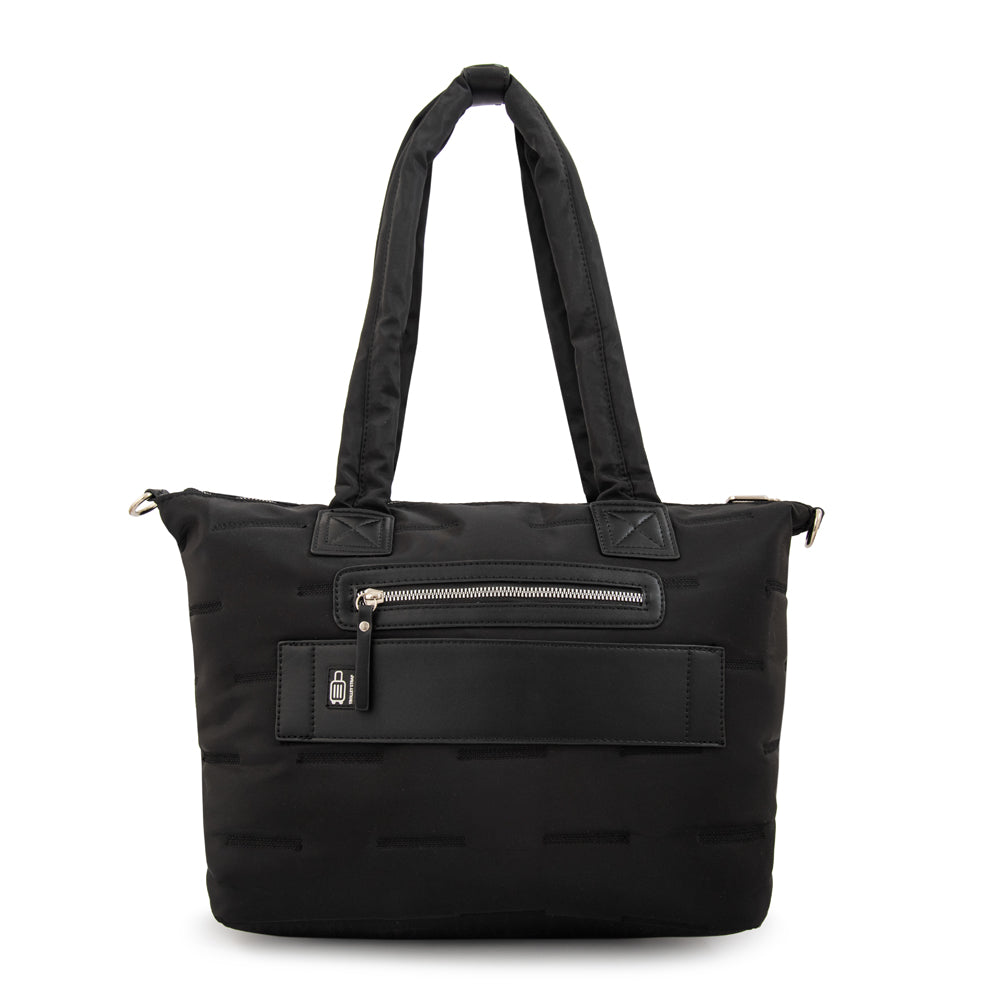 Cartera Dos Asas Porta Laptop Hana Nylon Negro