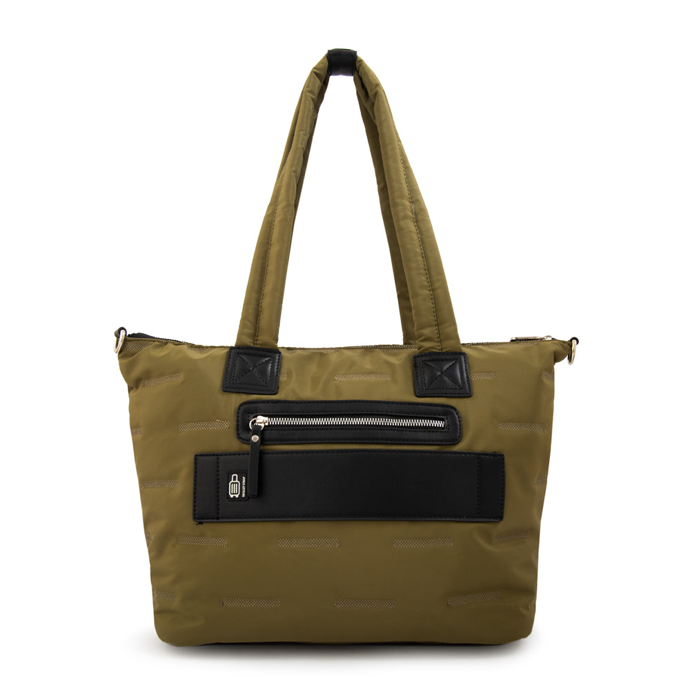 Cartera Dos Asas Porta Laptop Hana Verde Oliva