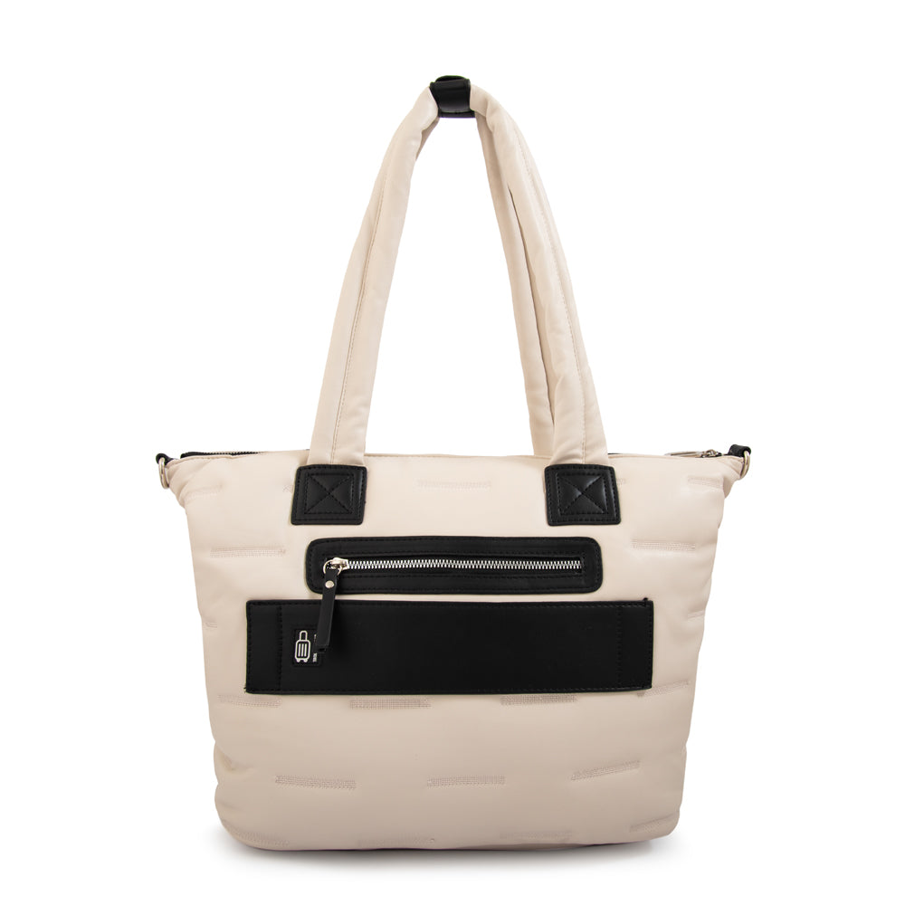 Cartera Dos Asas Porta Laptop Hana Blanco Crudo