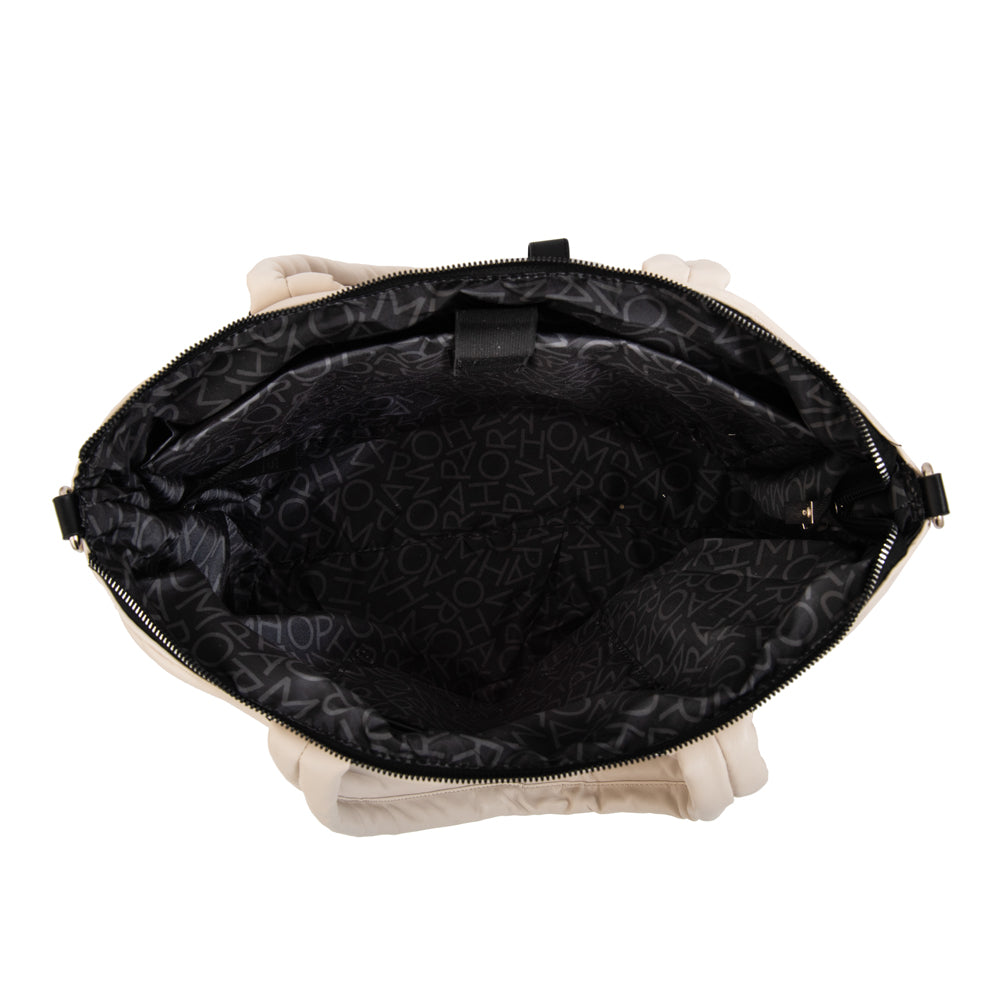 Cartera Dos Asas Porta Laptop Hana Blanco Crudo