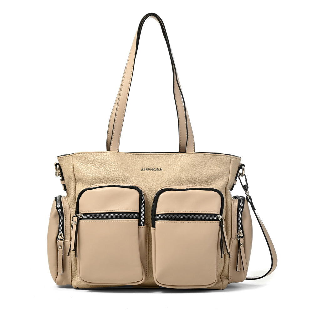 Cartera Dos Asas Constanza Beige