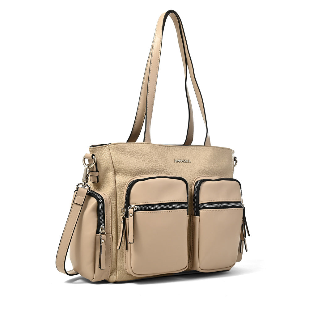 Cartera Dos Asas Constanza Beige