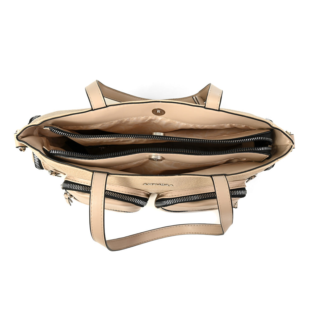 Cartera Dos Asas Constanza Beige