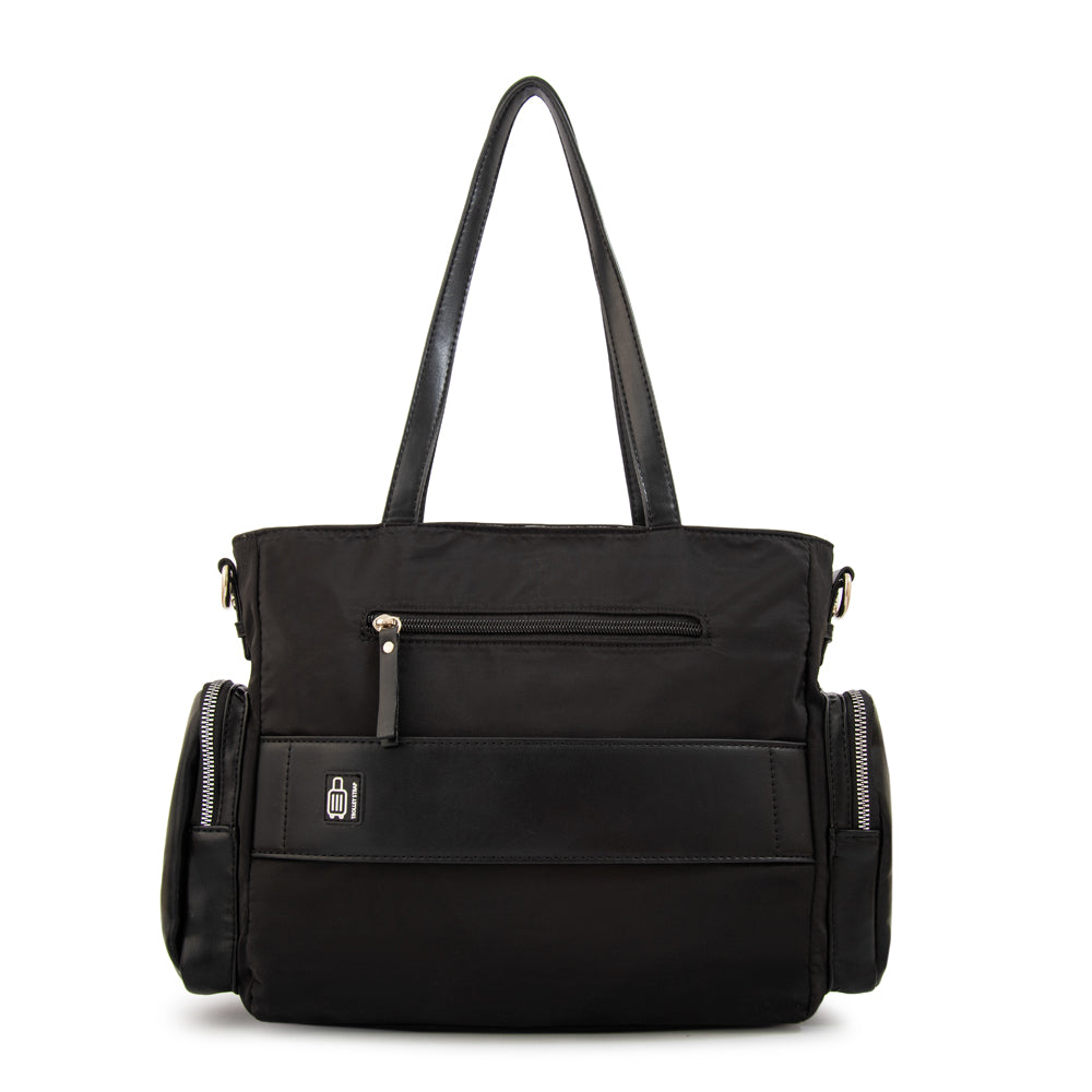 Cartera Dos Asas Constanza Nylon Negro