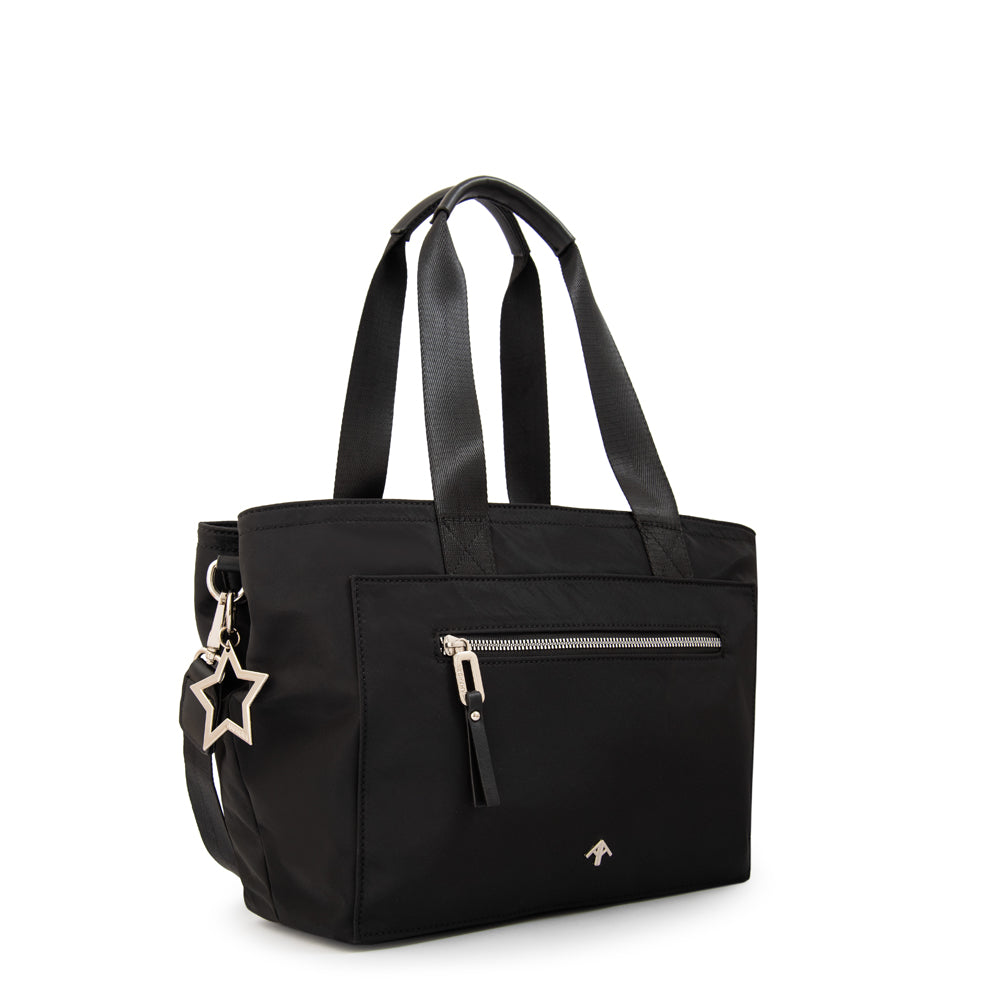 Cartera Dos Asas Liliana Nylon Negro