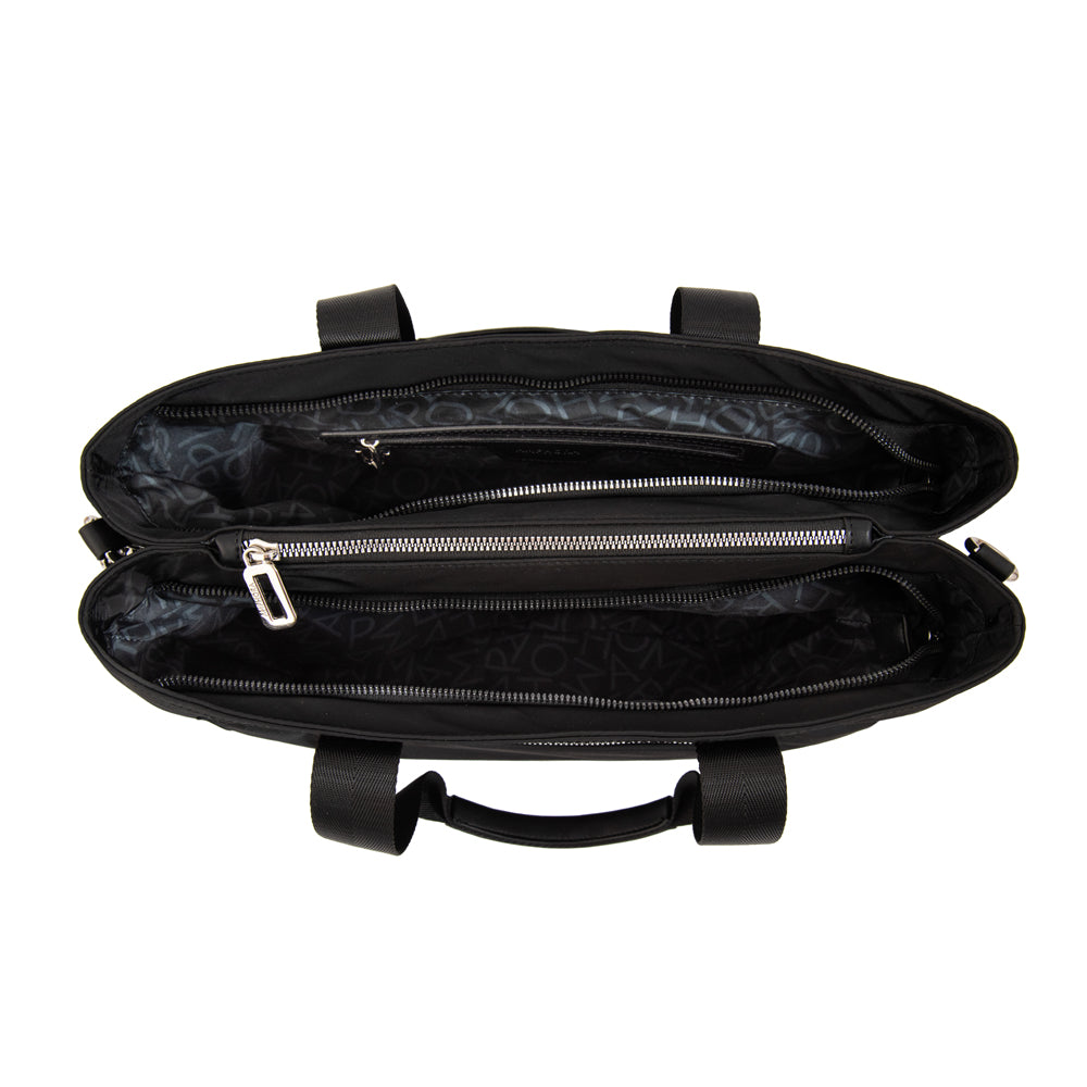 Cartera Dos Asas Liliana Nylon Negro