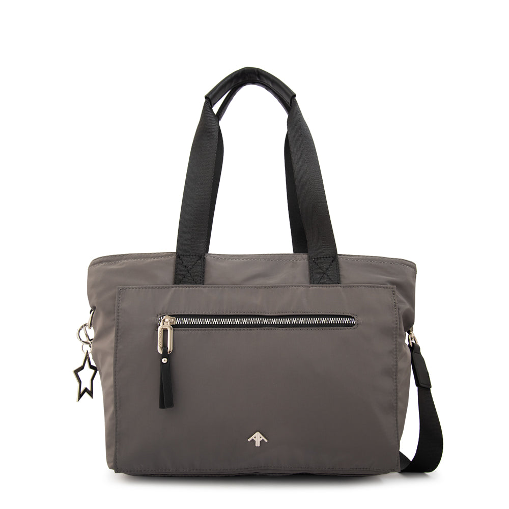 Cartera Dos Asas Liliana Gris Oscuro