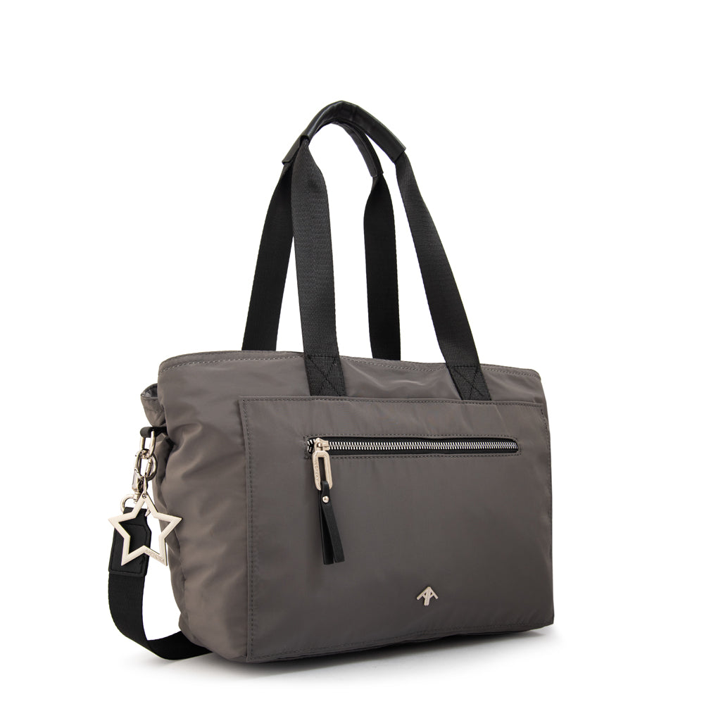 Cartera Dos Asas Liliana Gris Oscuro