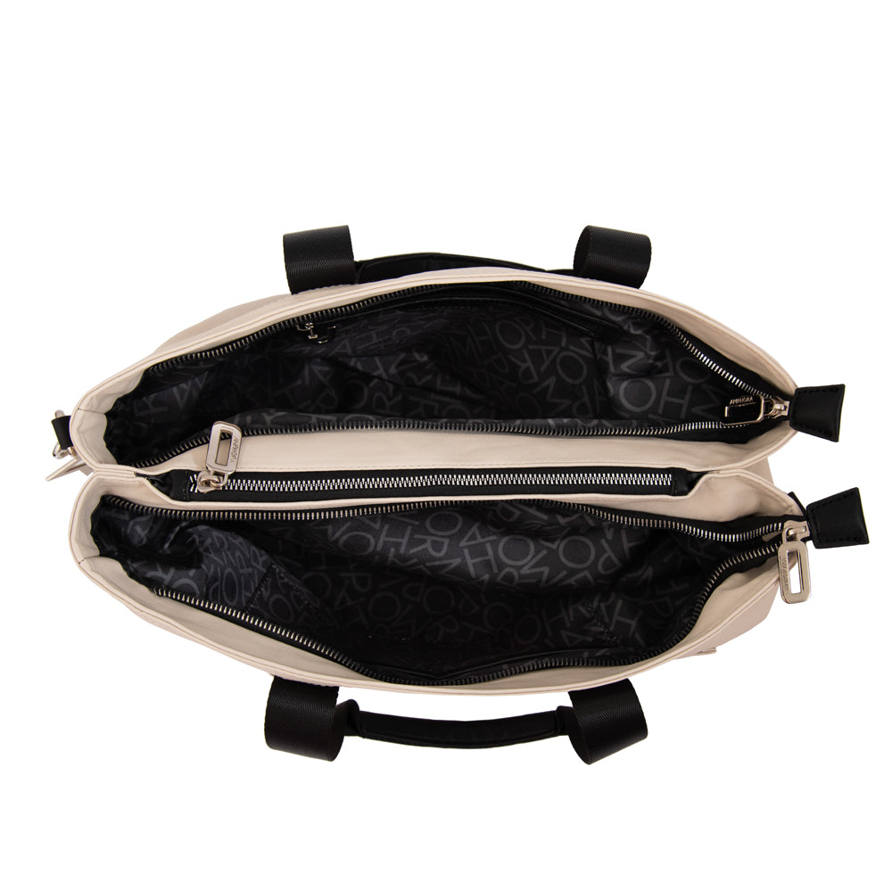 Cartera Dos Asas Liliana Blanco Crudo
