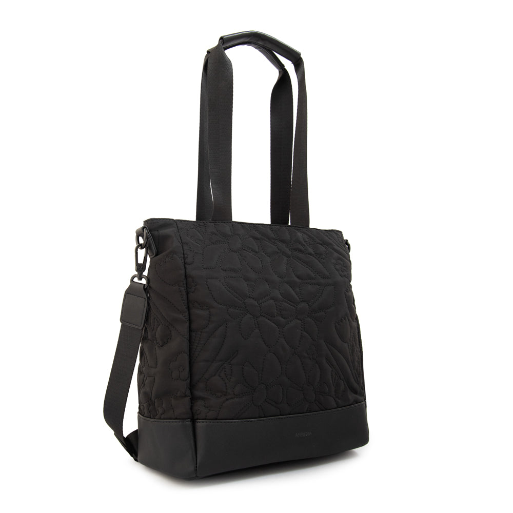 Cartera Dos Asas Olga Nylon Negro