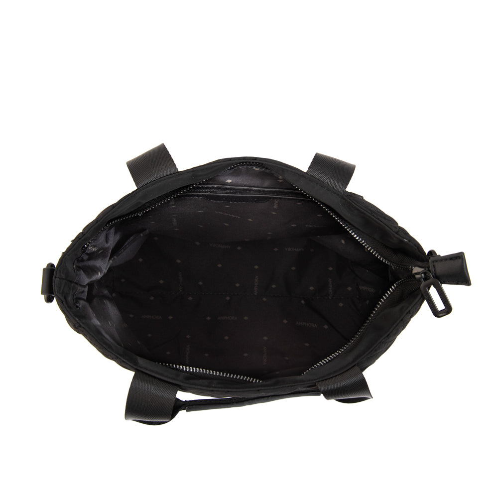 Cartera Dos Asas Olga Nylon Negro