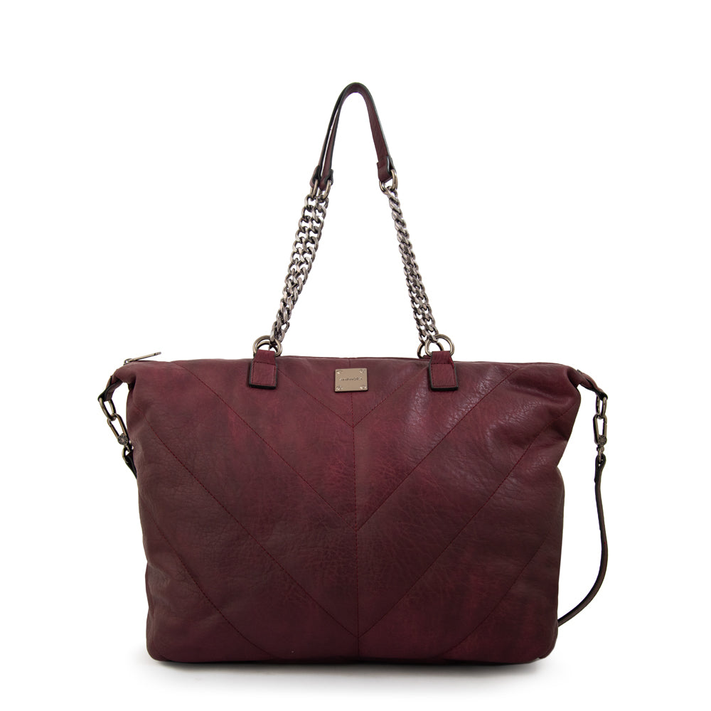 Cartera Dos Asas Onix Burdeo