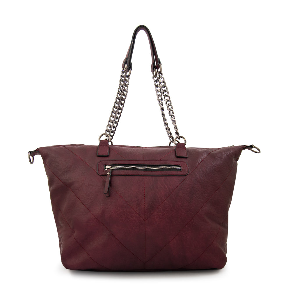Cartera Dos Asas Onix Burdeo