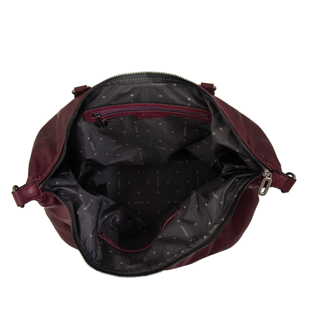 Cartera Dos Asas Onix Burdeo
