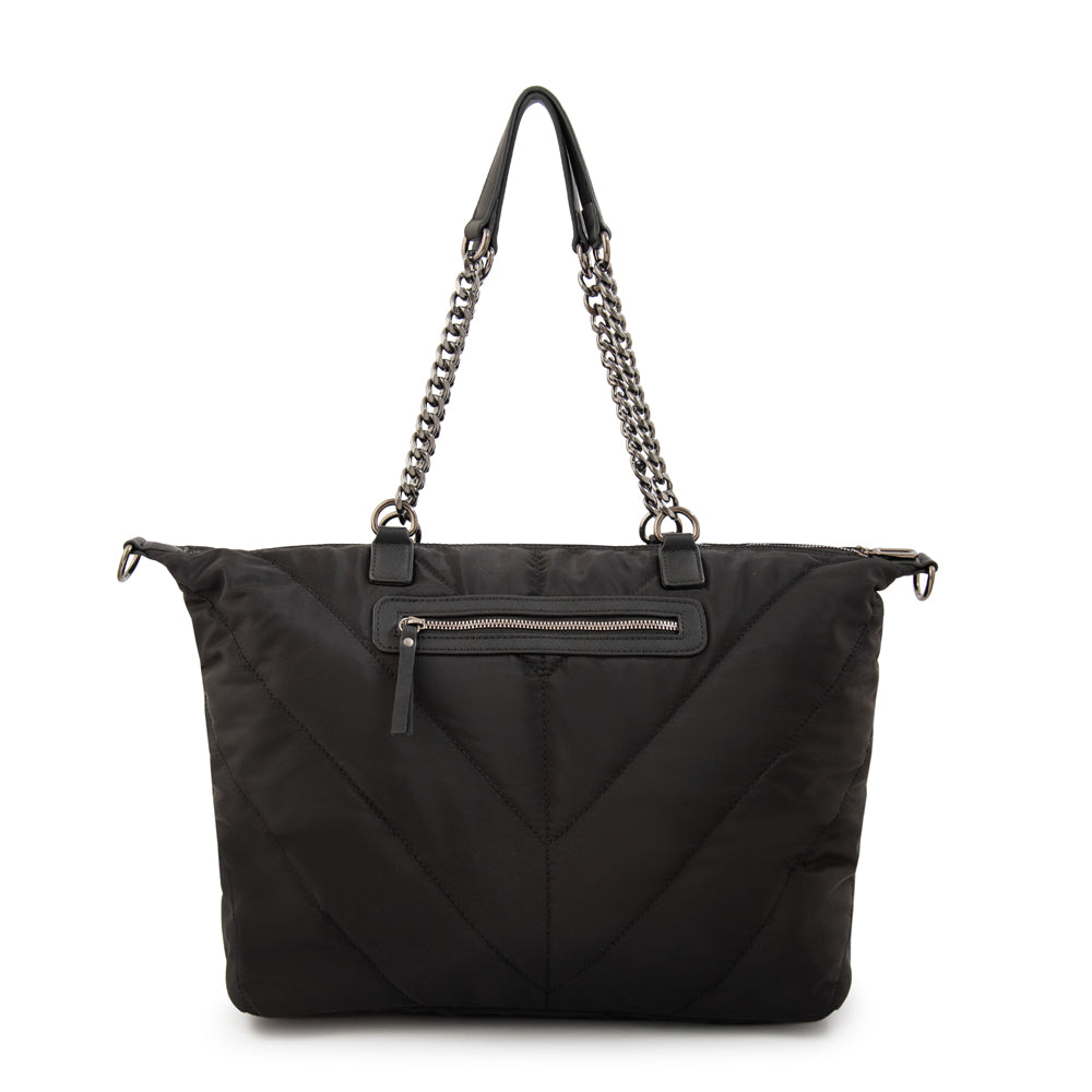 Cartera Dos Asas Onix Nylon Negro