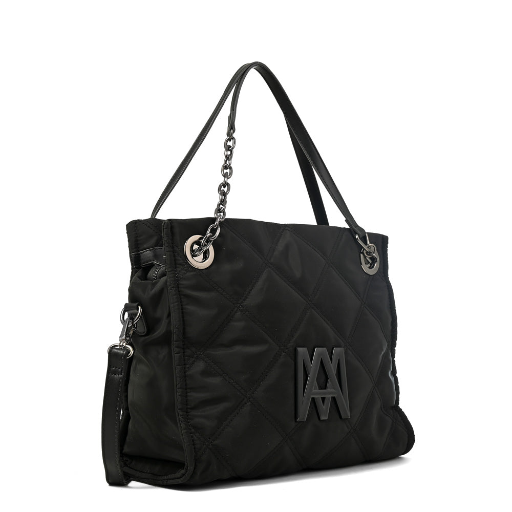 Cartera Dos Asas Lexi Nylon Negro