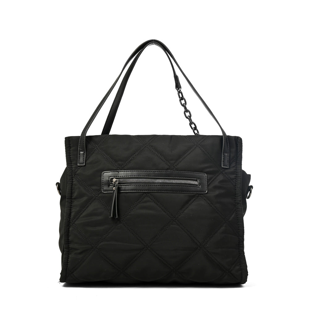 Cartera Dos Asas Lexi Nylon Negro