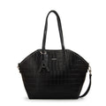 Cartera Dos Asas Monique Croco Negro