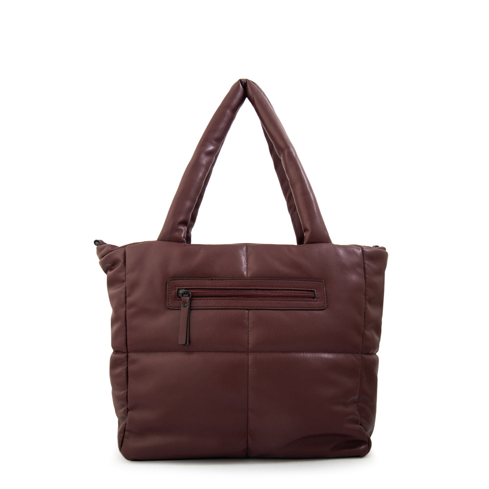 Cartera Dos Asas Guyana Liso Burdeo