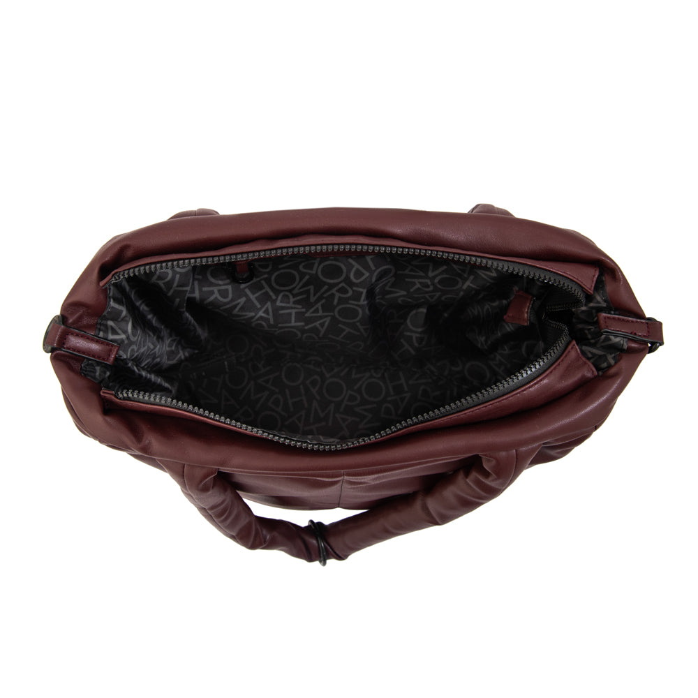 Cartera Dos Asas Guyana Liso Burdeo