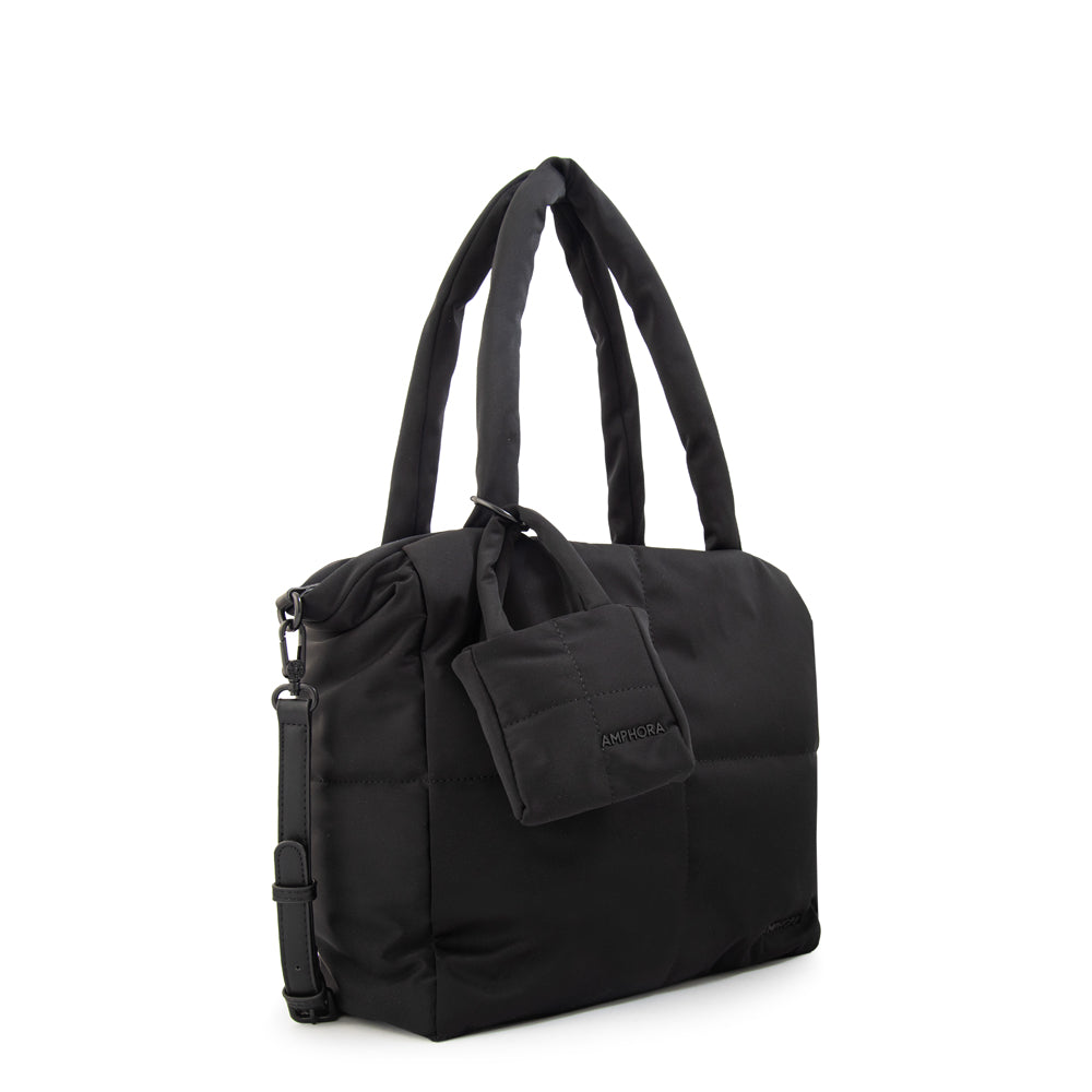 Cartera Dos Asas Guyana Nylon Negro