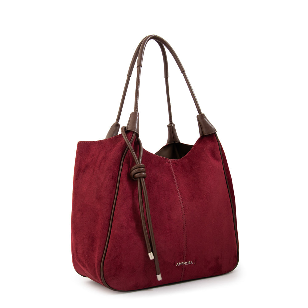 Cartera Dos Asas Cintia Rojo Oscuro