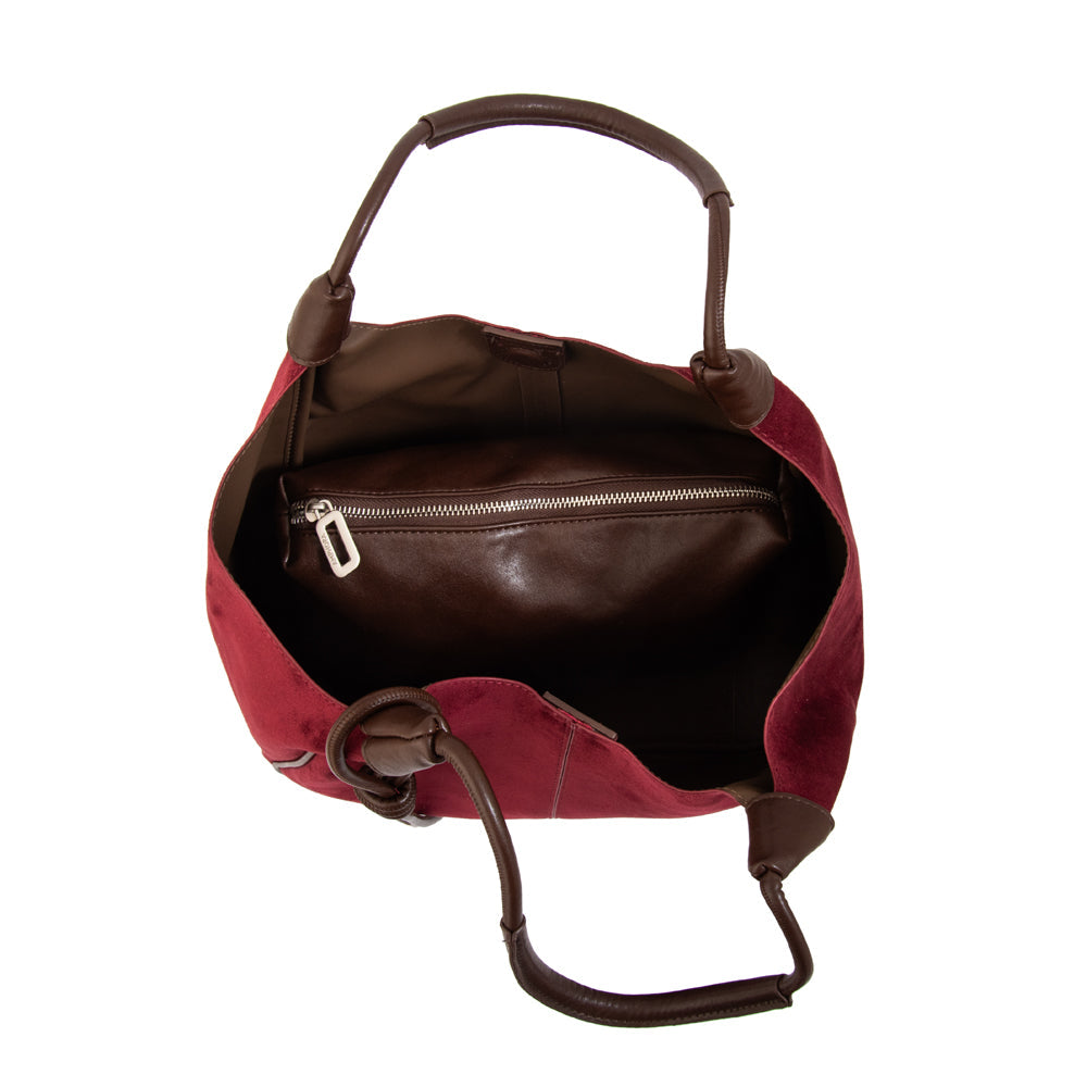 Cartera Dos Asas Cintia Rojo Oscuro