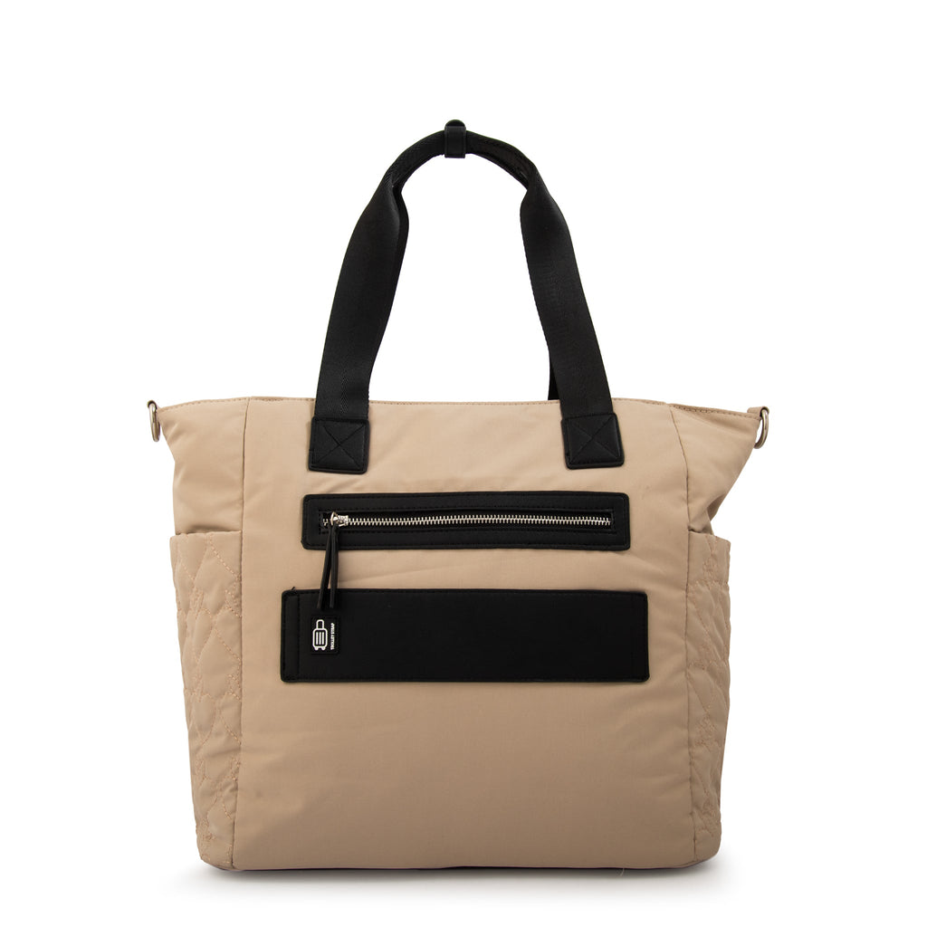 Cartera Dos Asas Porta Laptop Fabula Beige