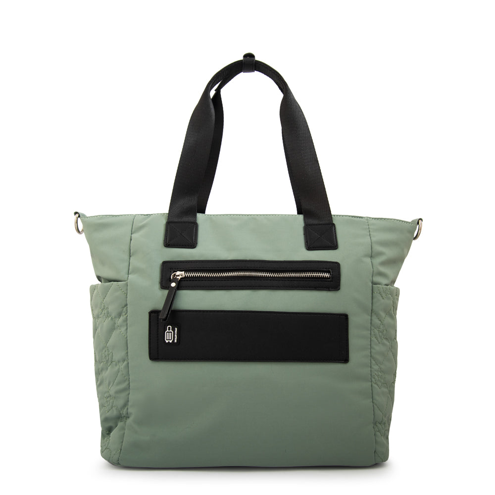 Cartera Dos Asas Porta Laptop Fabula Verde Claro
