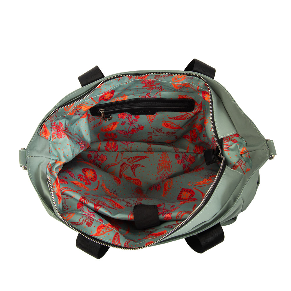 Cartera Dos Asas Porta Laptop Fabula Verde Claro