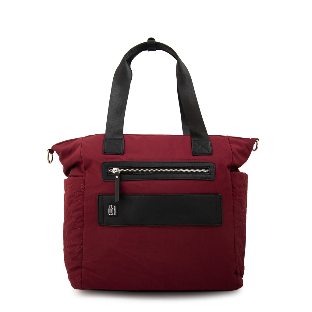 Cartera Dos Asas Porta Laptop Fabula Rojo Oscuro