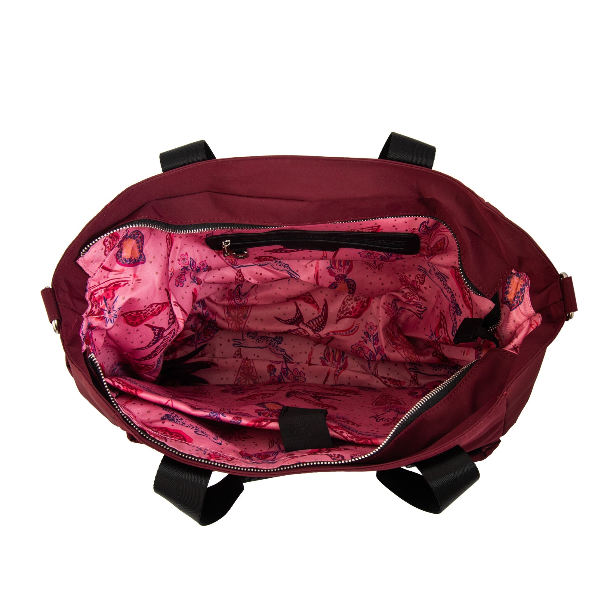 Cartera Dos Asas Porta Laptop Fabula Rojo Oscuro