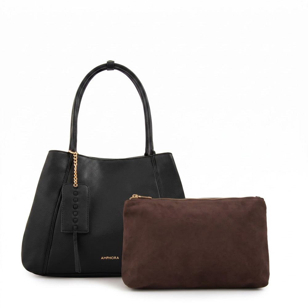 Cartera Dos Asas Nix Negro