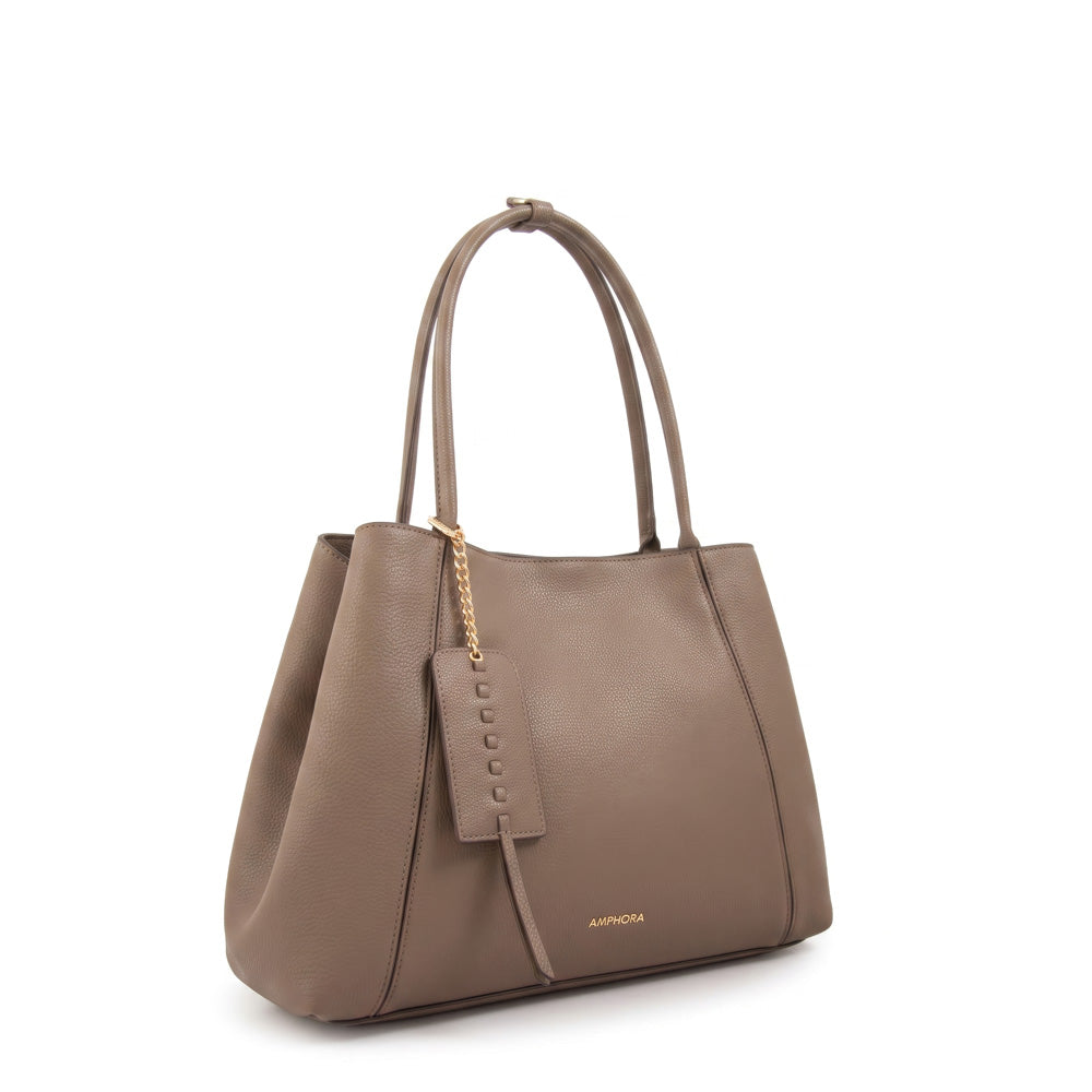 Cartera Dos Asas Nix Taupe