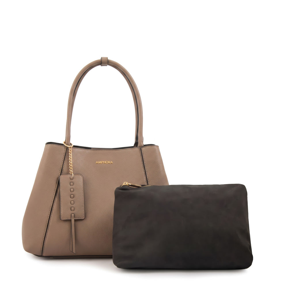 Cartera Dos Asas Nix Taupe