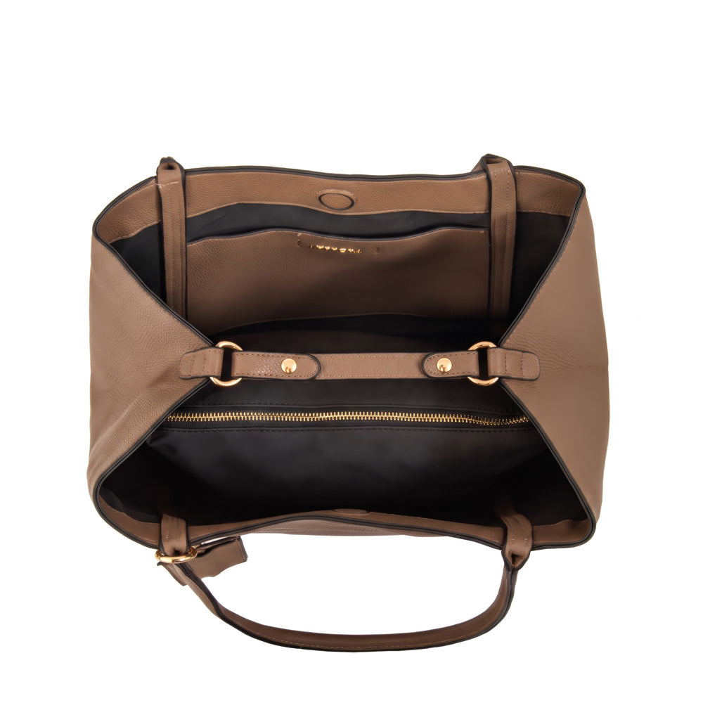 Cartera Dos Asas Nix Taupe