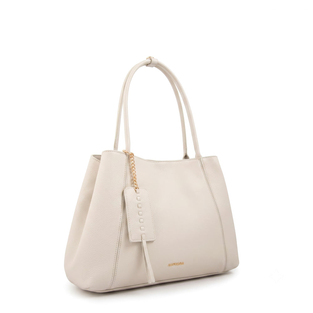 Cartera Dos Asas Nix Blanco Crudo