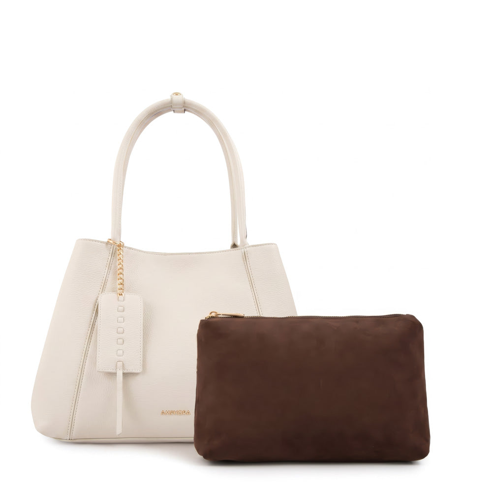 Cartera Dos Asas Nix Blanco Crudo