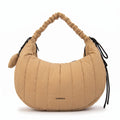 Cartera Oval Adriana Nylon Beige