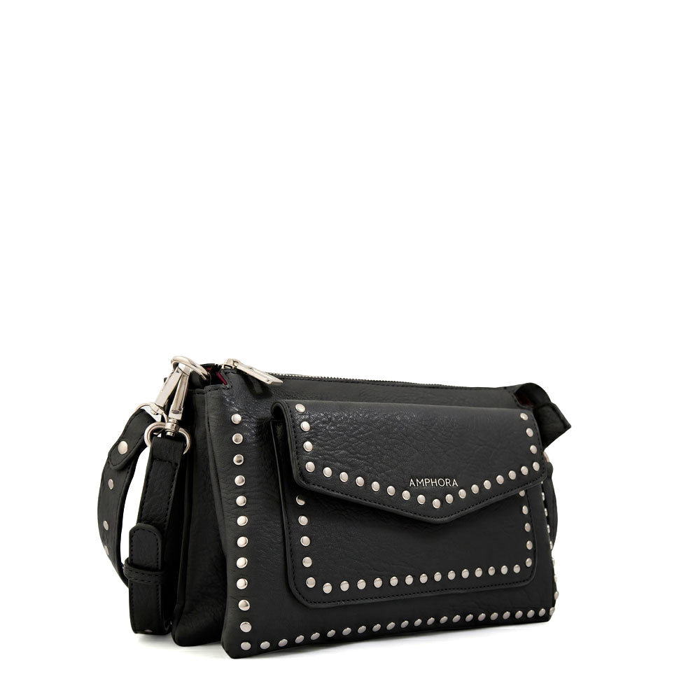 Crossbody Danu Granulado Negro