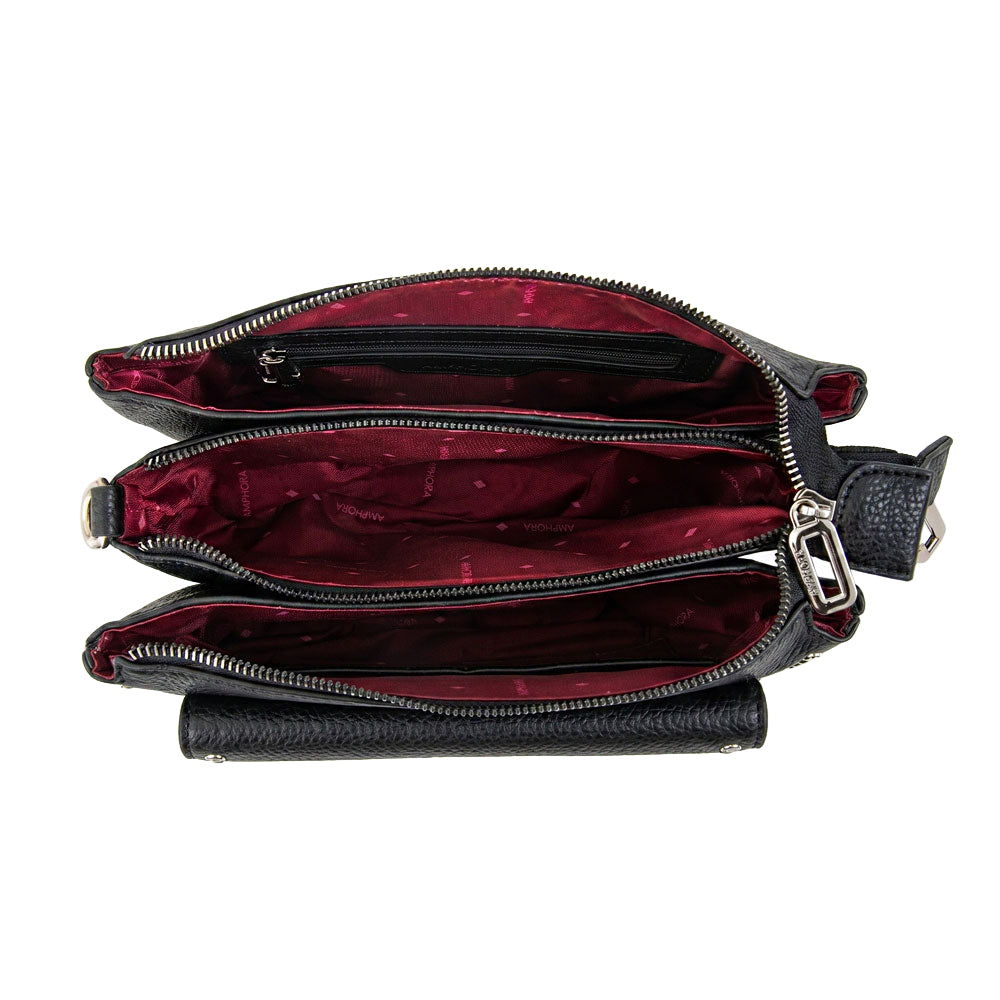 Crossbody Danu Granulado Negro