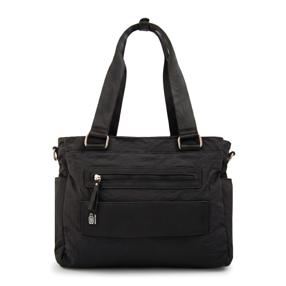 Cartera Dos Asas Portalaptop Vesna Nylon Negro