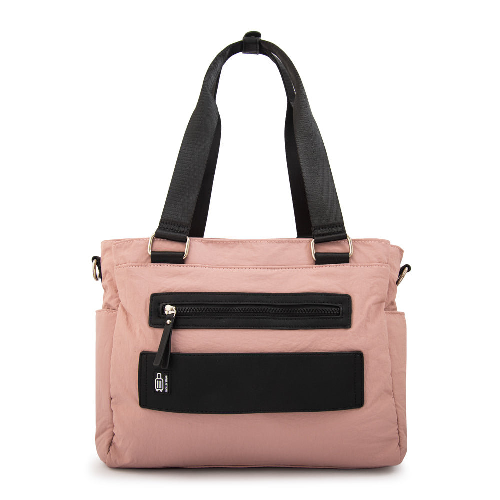Cartera Dos Asas Portalaptop Vesna Nylon Rosado