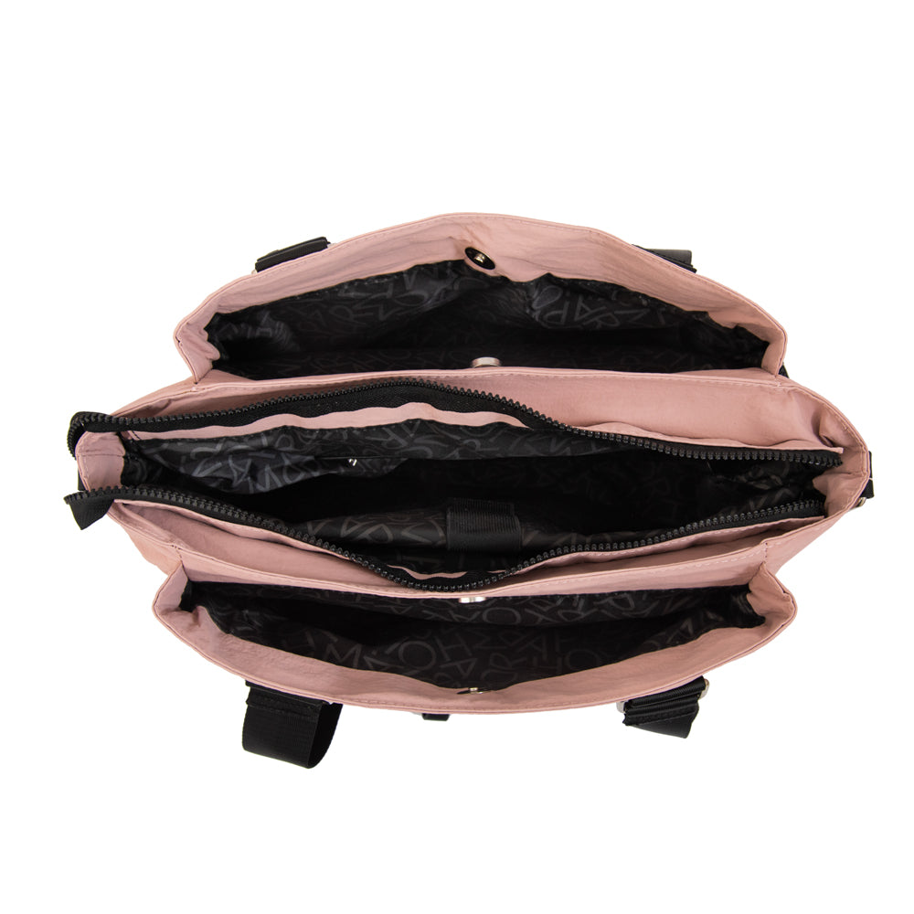 Cartera Dos Asas Portalaptop Vesna Nylon Rosado
