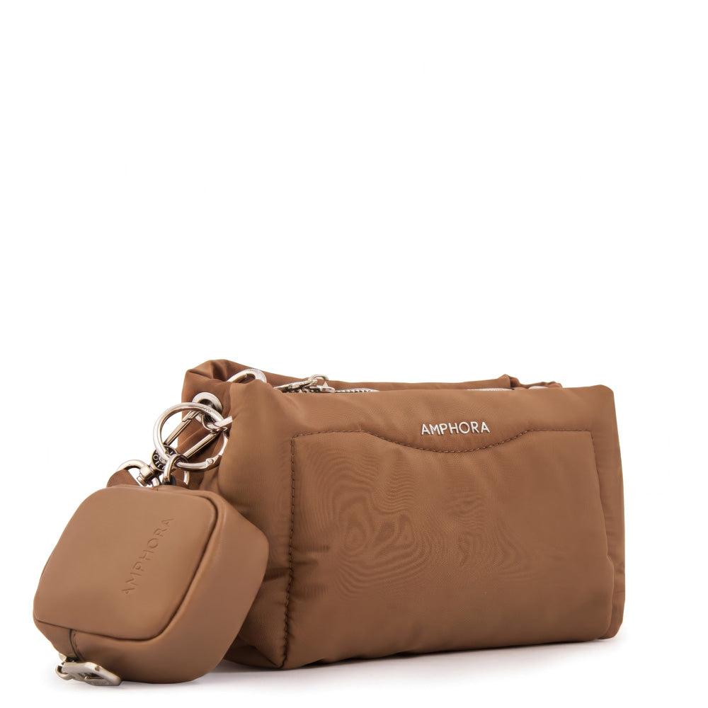 Crossbody Clio Nylon Beige Oscuro