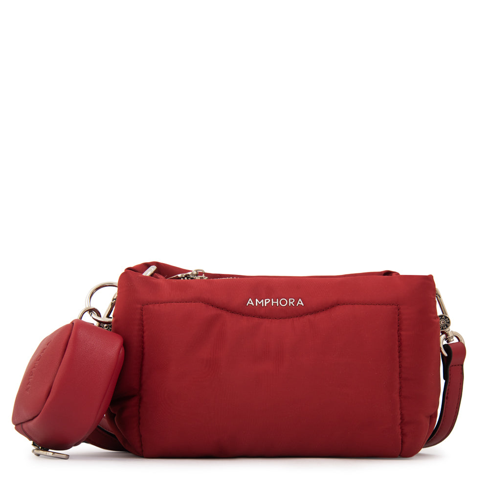 Crossbody Clio Nylon Rojo Oscuro