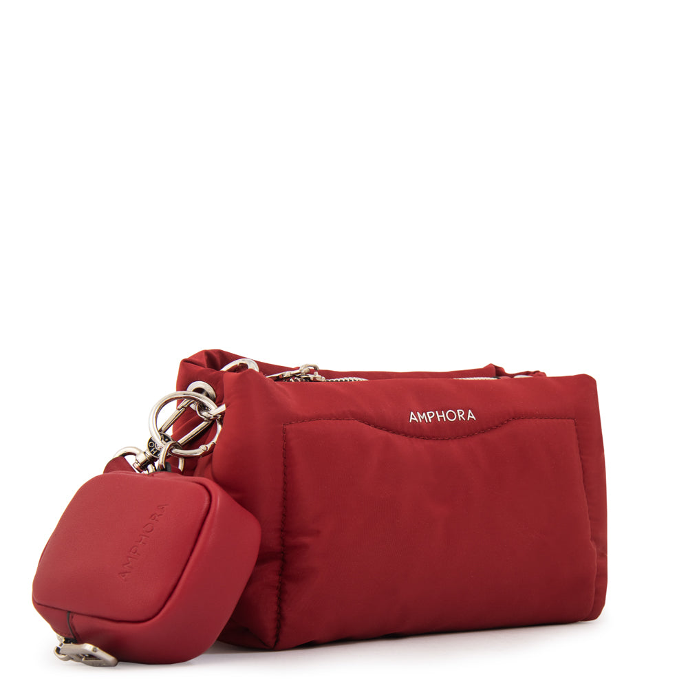 Crossbody Clio Nylon Rojo Oscuro